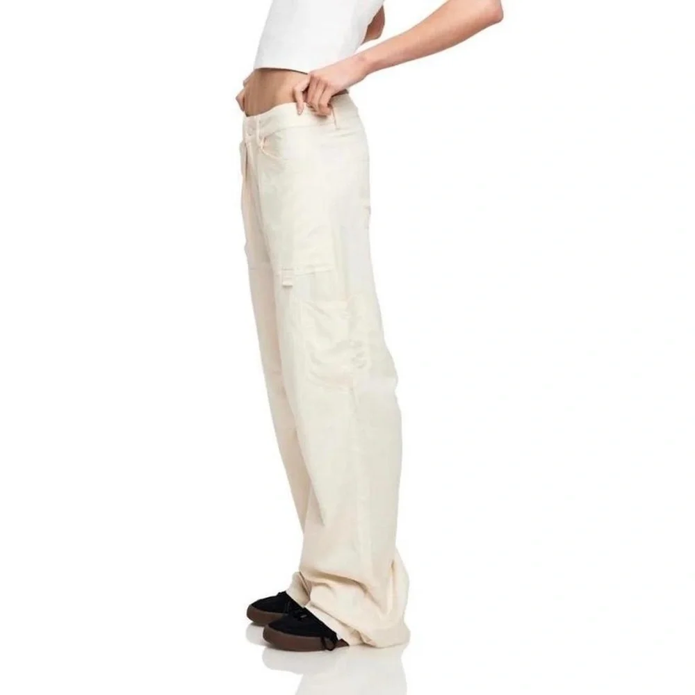 Lioness Miami Vice Linen Blend Pant Off White Size XS NWT